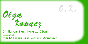 olga kopacz business card